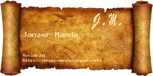 Janzer Manda névjegykártya
